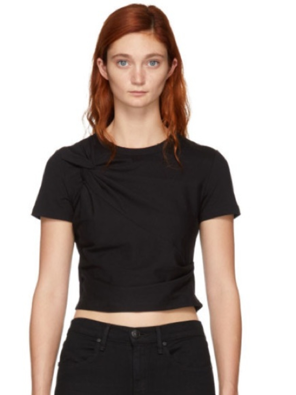 Alexander Wang Black Twist Top T-Shirt in Black - XS